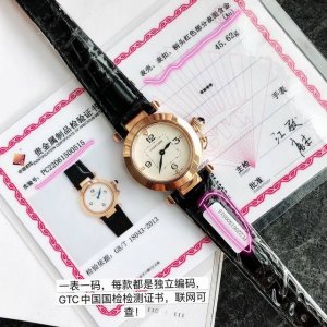 卡地亚新款Sha 帕莎系列全新推出 顶级原单品质 表盘直径 30Mm 厚度 8.22Mm 生活防水深度3巴 约30米 18K金版本 一表一证 搭载进口瑞士朗达7