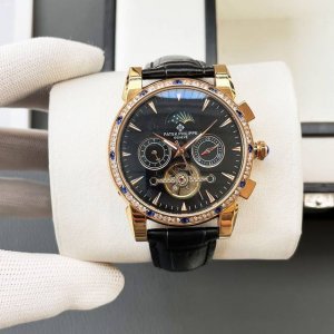 统一价格 百达翡丽-Patek Philippe精品男士腕表 尊贵大气 绅士风范 高端矿物质防刮镜面玻璃 耐磨316L精钢表壳 耐磨进口小牛皮表带 全自动进口机