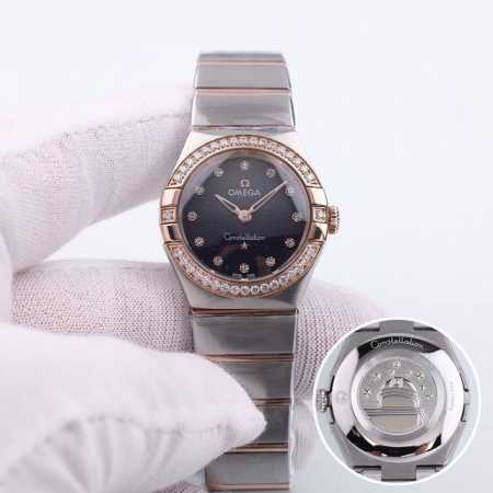 金+20钻+20新版 欧米茄 星座 蓝宝石镜面 进口石英机 28Mm - 点击图像关闭