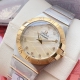 白 金 钻50 钢带包金，最高版本 原装机心欧米伽Omega 型号123.15.27.60.554。四代星座永恒经典款！ 星座系列表壳表带光面款，此款硬货来了，