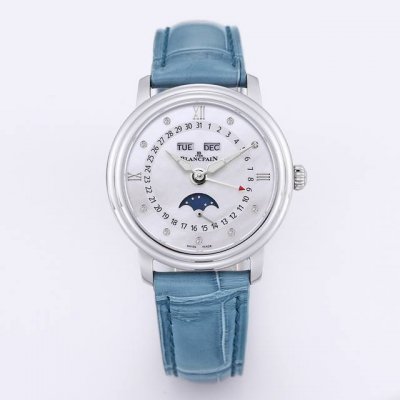 宝珀 月亮美人 天然贝母盘女表，Jb女装3663全历月相腕表35Mm，Twt Factory 聘请制表师傅通过两年无数次测试，期间损坏机芯上百个，从星期，月相，