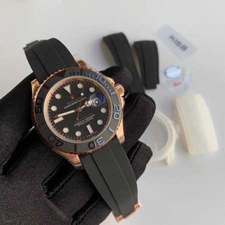 劳力士Rolex游艇名仕型 116655 装载全自动机芯，40Mm 316L精钢表壳铸造18Ct永恒玫瑰金，双向旋转60分钟刻度外圈配哑黑色Cerachrom陶 - 点击图像关闭