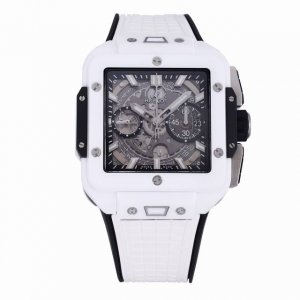 Bbf全新核心作品 Hublot宇舶表荣耀发布全新Square Bang Unico全陶瓷腕表 恒宝方形大爆炸 不计成本采用高透蓝宝石字面 上下桥形蓝宝石 采用