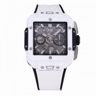 Bbf全新核心作品 Hublot宇舶表荣耀发布全新Square Bang Unico全陶瓷腕表 恒宝方形大爆炸 不计成本采用高透蓝宝石字面 上下桥形蓝宝石 采用
