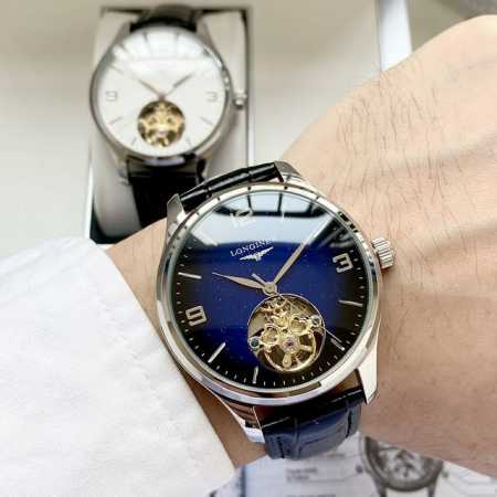 白壳 玫瑰金 特别推荐最美渐变色星空面 全新设计 典雅大气 浪琴-Longines 男士腕表 全自动机械机芯 矿物强化玻璃 316L精钢表壳 真皮表带 时尚休闲 - 点击图像关闭