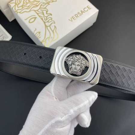特 范思哲 特种皮腰带系列 ，原厂五金精品不锈钢扣，手感柔软舒适 宽3.8Cm。 - 点击图像关闭