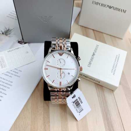 支持香港、美国直邮 正品！全国联保！ Armani 阿玛尼ar0399本年度最火的一款男士腕表 金城武定制款钢带钢带石英表 矿物质玻璃镜面白色表盘 直径43Mm - 点击图像关闭