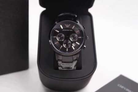 品牌阿玛尼armani 型号：Ar2458白面ar2448蓝面 Ar2434黑面 进口石英机芯'矿物强化玻璃镜面'不锈精钢表带隐形双锁扣'三眼计时日期窗口'巴塞 - 点击图像关闭