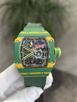 独家实拍图 理查德米勒系列 Rm67-02 Wayde Van 直径：38.7×47.52Mm 瑞士机芯 ，黄色树脂加碳纤维 Richard Miller Sw