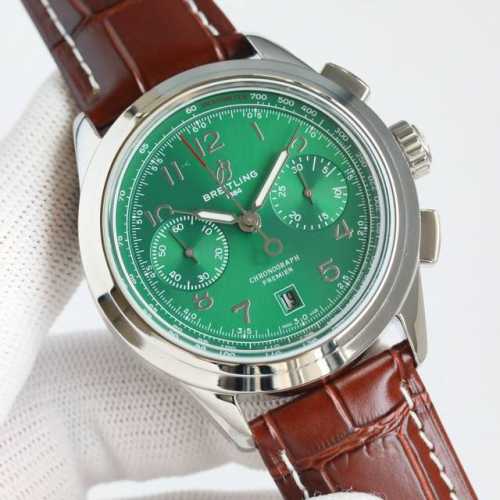 百年灵璞雅B01计时腕表42 Rw4 premierb01Chronograph42 316L精钢，42毫米，锅盖弧面水晶玻璃，双面防眩处理，透明蓝宝石，原装折