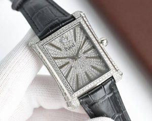 台湾厂V8版本镶钻复刻 伯爵满天星方形镶钻型号 Black-Tieg0A33075和76，最新修正版本，参照正品3D画图设计，突破极限！表盘钻石从大到小八心八钻