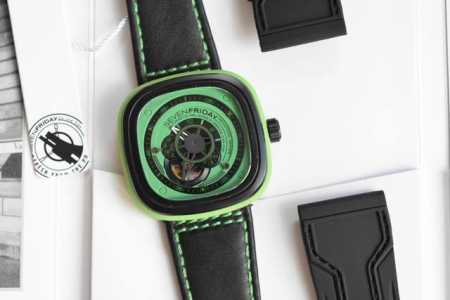 支持香港、美国直邮 一手现货 七个星期五sevenfriday， 101 05，原装西铁城miyota进口机芯！尺寸47X47.6Mm！意大利小牛皮皮带，采用高 - 点击图像关闭