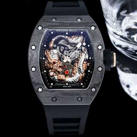 Richard Mille 理查米尔 Rm57-03 飞龙在天系列 全球限量8只 贵重来不是你的缺点 此款腕表壳套采用进口德国碳纤维材质鑫打造 搭载进口西铁城精 - 点击图像关闭