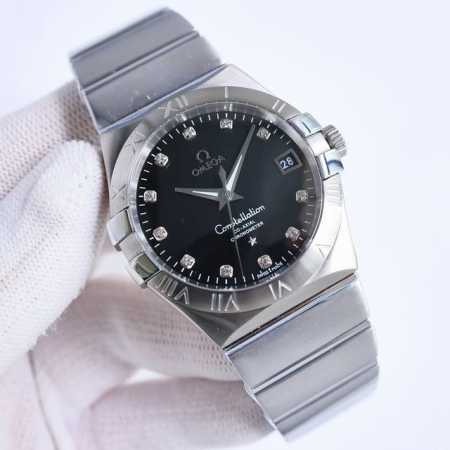 顶级复刻 白钢 间金 钻50 欧米茄 Omega 星座系列 38Mm Gr2 市场最高版本 对版黑色风车状摆轮 38毫米欧米茄第四代星座系列男土腕表将星座系列 - 点击图像关闭