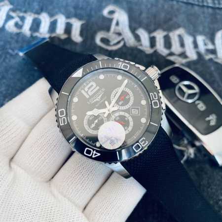 钢带+20 品牌：浪琴Longines---康卡斯系列 类型：男士腕表 圈口: 度可旋转陶瓷圈口 表壳：316精钢 做工优质 表带：进口胶带 顶级316精钢 机 - 点击图像关闭