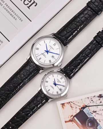 白壳 玫 钢带20 浪琴 Longines 最新情侣对表开创者系列原装进口石英机 316L精钢表壳 矿物质超强玻璃镜面 进口真牛皮表带 精钢表带 男款直径40M - 点击图像关闭