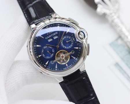 白壳 ，金壳 品牌：卡地亚-Cartier 类型：男士腕表 壳套：顶级版316精钢l 表带：进口小牛皮表带 机芯：全自动进口机械机芯 镜面：矿物质防刮镜面玻璃 - 点击图像关闭