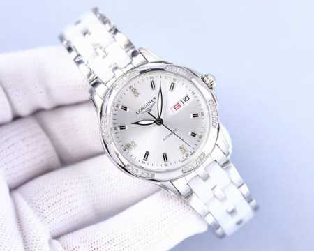 浪琴-Longines 精品女表尊贵大气，女神必备，卓越品质，热卖全城。采用进口西铁城机械机芯，顶级316精钢表壳表带，蓝宝石超强镜面，顶级出品 精品不断 - 点击图像关闭