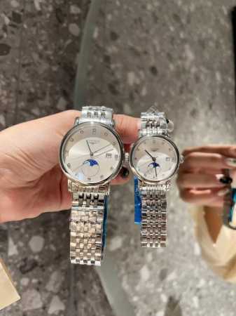 金 钢带+20钻+30 2024年 最新品 七夕节最佳礼品longines浪琴官方博雅系列情侣腕表 见证爱的奇迹时刻时尚潮流男女腕表，采用进口日本机芯，进口头层 - 点击图像关闭