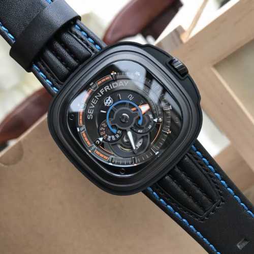 支持香港、美国直邮 七个星期五 Sevenfriday 新颖设计，以圆盘代替时针，整表立体感十足， 型号：Sf- B 02 Bullrush Really 20