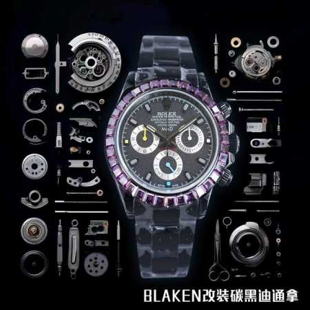 Sj出品 黑壳 钻 Blaken 劳力士 Rolex 迪通拿系列 B33 超薄升级12.3Mm最新第四代迪通拿精钢全黑款 最新碳黑真空电镀复刻版40Mm高端品质 - 点击图像关闭