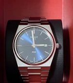 Tissot天梭 prx超级玩家系列 石英机芯 日期显示 防水 可购礼盒 男表 瑞表 40*39.5Mm 蓝色表盘 精钢表壳 精钢表带
