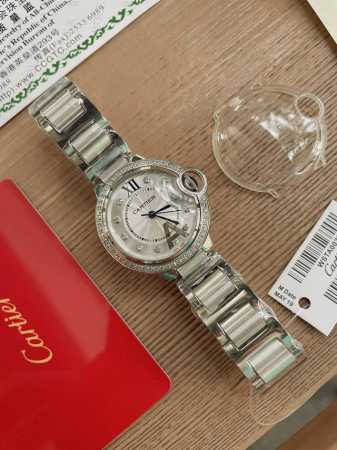 白 金 钻20 卡地亚 经典蓝气球 Cartier ， 人鱼玻璃 凸面弧形表壳，扭索雕纹表盘，剑形指针，表带采用进口陶瓷搭配316精钢，在卡地亚制表世界中，Ba - 点击图像关闭