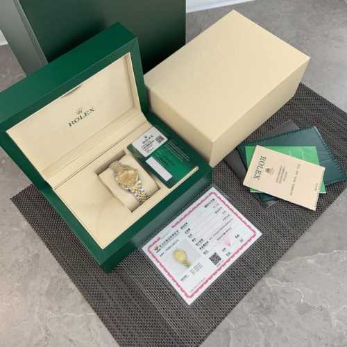 最新版本！劳力士28Mm尺寸日志型腕表！ 间金钻！ 超级显贵气一款！定制真钻款！镶嵌11颗Vs级别真钻时标！每一块表都中国Gtc权威机构出具的真钻证书！一表一码