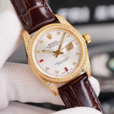 白 金玫 劳力士日志型rolex小红书爆款，最佳女神必备款 优雅美艺养眼吸睛配备日本原装进口nh05自动机械零返修！表壳采用316L精钢材质打造而成、抗刮损蓝水 - 点击图像关闭