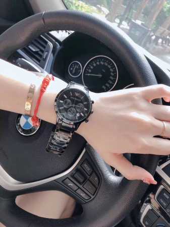 品牌阿玛尼armani 型号：Ar2458白面ar2448蓝面 Ar2434黑面 进口石英机芯'矿物强化玻璃镜面'不锈精钢表带隐形双锁扣'三眼计时日期窗口'巴塞 - 点击图像关闭