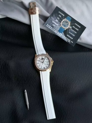 pp+Factory ，先去原装看看，再过来卖，最高版本 最新款 百达翡丽Aquanaut系列推出首款新增便捷实用的复杂功能腕表 5261-001 笑脸雷王 男