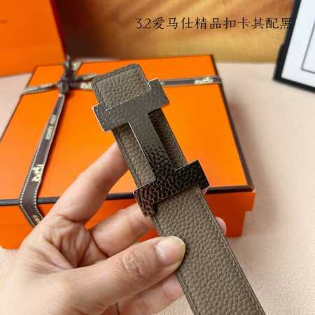 特 爱马仕 双面进口小牛皮，搭配精品扣，宽度3.2Cm，时尚大方，百搭单品。 - 点击图像关闭