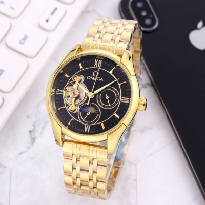 钢：p ，皮：p160，欧米茄－Omega 九飞轮全自动日月星辰机械，6字位白天走时 太阳 晚上走时 月亮 [月亮]蕴含最优质的材料与一丝不苟的工艺！超强矿物质