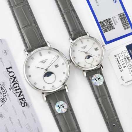 银色 、金色 2024年 最新品 七夕节最佳礼品longines浪琴官方博雅系列情侣腕表 见证爱奇迹时刻时尚潮流男女腕表。采用进口日本机芯。采用进口头层牛皮表带 - 点击图像关闭