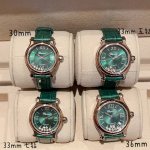光圈 钻圈 快乐钻Happy Diamonds 三个表盘直径：30Mm、33Mm、36Mm 33Mm、36Mm有5钻、7钻 作为萧邦最门热最畅销的系列一以直细腻