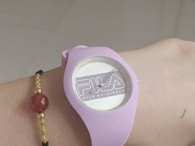 Fila斐乐 腕表 石英机芯 硅胶表带 白色表盘 男女同款 果冻表指针大Logo 运动时尚简约情侣