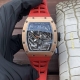 理查德 米勒 Richardmille Rm 1系列 全自动机械机芯 40X50X16Mm 蓝光镜面 独特镂空表盘 夜光表盘指针 橡胶或尼龙表带 折叠扣 循规蹈
