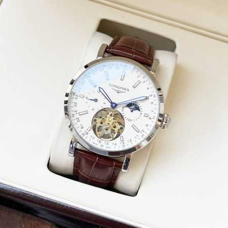 统一 全新设计 经典百搭 浪琴-Longines 男士腕表 全自动机械机芯 矿物强化玻璃 316L精钢表壳 真皮表带 时尚大方 商务休闲 尺寸:直径42Mm 厚 - 点击图像关闭