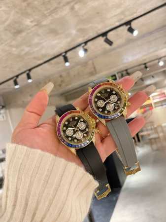 FFF金 全新劳力士迪通拿彩虹款。型号：116599RBOW-116598RBOW-116595RBOW.彩虹迪通拿一表难求！镶嵌根据原厂颜色渐变过渡最协调的3 - 点击图像关闭