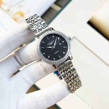 FFF-金 ，钢带20陶瓷40 浪琴-Longines简约大气女款 进口石英机芯 矿物质玻璃镜面 316L精钢表壳 直径30mm厚8mm 该款腕表备受女性喜爱， - 点击图像关闭