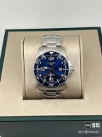 Longines浪琴 康卡斯潜水系列 自动机械机芯 日期显示300米防水 男表 瑞表 41Mm 蓝色表盘 陶瓷精钢表壳 精钢表带