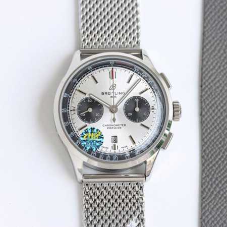 Tw新品百年灵璞雅b01计时腕表premier B01 Chronograph 吴彦祖同款 材质： 316L精钢 直径： 42毫米 厚度： 13.65毫米 表镜 - 点击图像关闭
