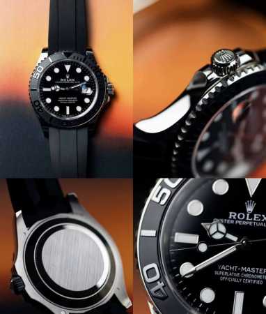 Rolex劳力士 游艇名仕型 自动机械机芯 防水 日显 18K白金 男表 瑞表 42Mm 黑色表盘 18K白金表壳 橡胶表带 - 点击图像关闭