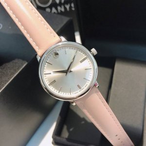 白壳 玫壳 摩凡陀movado瑞纤系列 新款面版轻灵粉色，纤巧秀气和梦幻空灵灰色，神秘内敛，优雅格调，搭配舒适光滑小牛皮，结合精致打磨表盘，以简洁的品牌个性展示