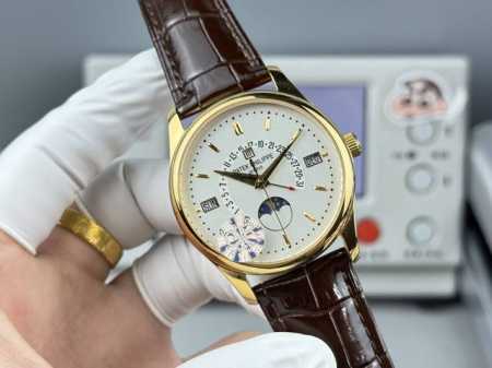 白 -金 钻+100 Gr新品，最高版本，配重版本，特惠，原装重量，百达翡丽 古典超级复杂多功能5496R万年历系列腕表，儒雅而至！1 精彩细节与优点 此腕表尺 - 点击图像关闭