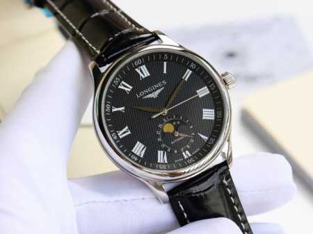 浪琴-Longines 名匠系列 月相 实现功能正品同样。 316L精钢壳套完美无瑕，打磨工艺高超，延续一丝不苟的卓越品质，树立复刻业界新标杠。刻度的立体感和倒 - 点击图像关闭