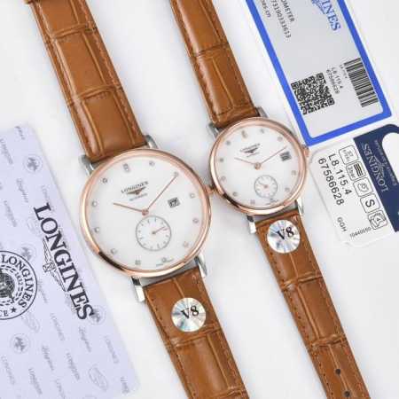 银色 金+20钢带+24年 最新品 V8 真月相 七夕节最佳礼品Longines浪琴官方博雅系列情侣腕表 见证爱奇迹时刻时尚潮流男女腕表。采用进口日本机芯。采用 - 点击图像关闭