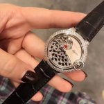 实拍卡地亚手表蓝气球Ballon Bleu豹子系列腕表双排钻亮黑色鳄鱼纹牛皮豹子镶嵌钻面瑞士石英机芯 百搭经典尺寸36Mm奢华极致值得拥有[机智] 12色皮可选