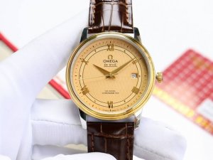 金+20钢带+20欧米茄-Omega 碟飞系列 男士腕表 字面与正品一致，弧面时刻丁高清矿物质水晶镜面，更高清历时9个月多次纠正升级，打造1:1壳型，力求完美！