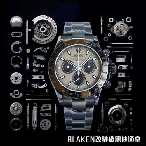 Sj出品 黑壳 钻 Blaken 劳力士 Rolex 迪通拿系列 B33 超薄升级12.3Mm最新第四代迪通拿精钢全黑款 最新碳黑真空电镀复刻版40Mm高端品质